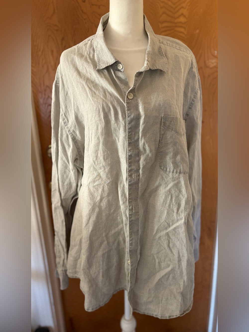 Tommy Bahama Light Gray Button-Up Linen Shirt Jacket. Size XXL